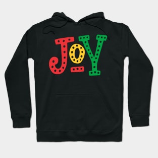 Christmas Joy in Red Yellow and Green Hoodie